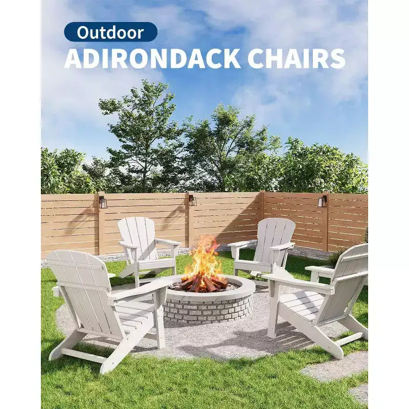 Patio Adirondack Accent Chairs, Weather Resistant Outdoor Chair, Heavy Duty 380Lbs Capacity for Outdoor, Patio, Lawn, Garden, Porch