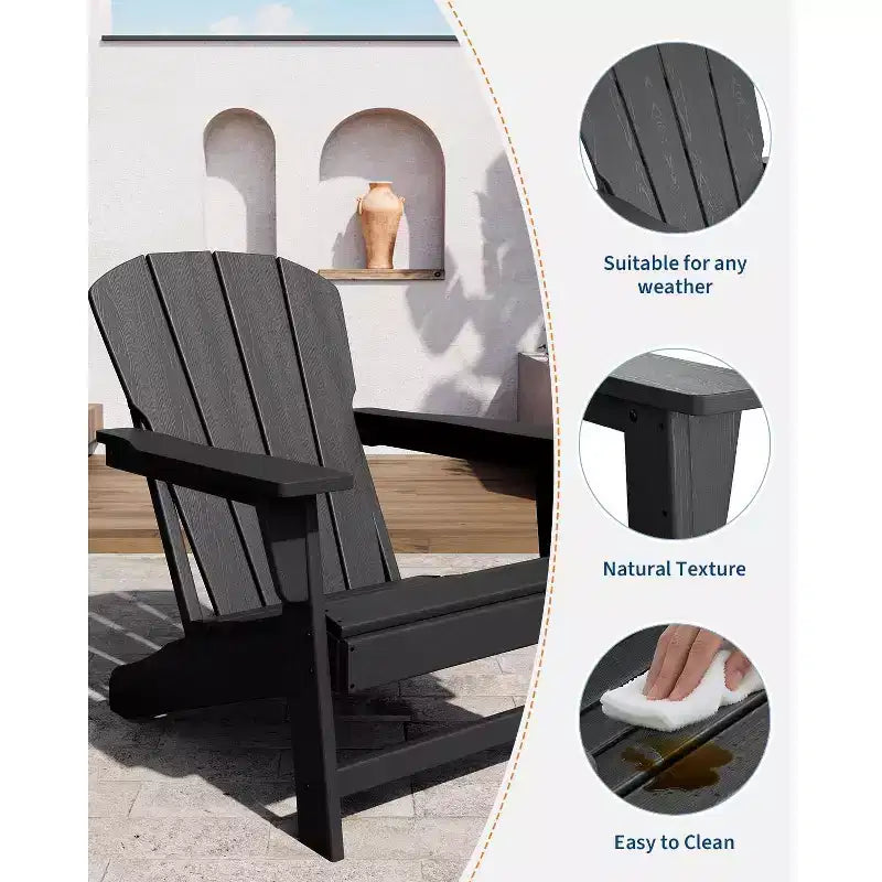 Patio Adirondack Accent Chairs, Weather Resistant Outdoor Chair, Heavy Duty 380Lbs Capacity for Outdoor, Patio, Lawn, Garden, Porch