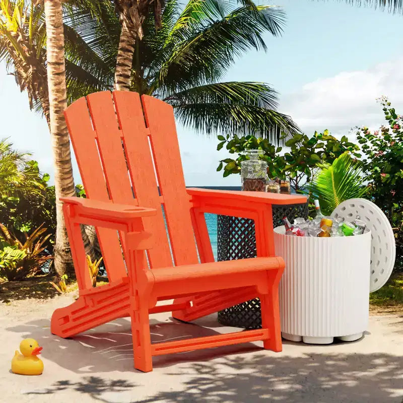 NAYSAYE Patio Chaise Lounge Adirondack Chair with Cup Holder Foldable Design for Outdoor Relaxation, 22.3*30*36.4