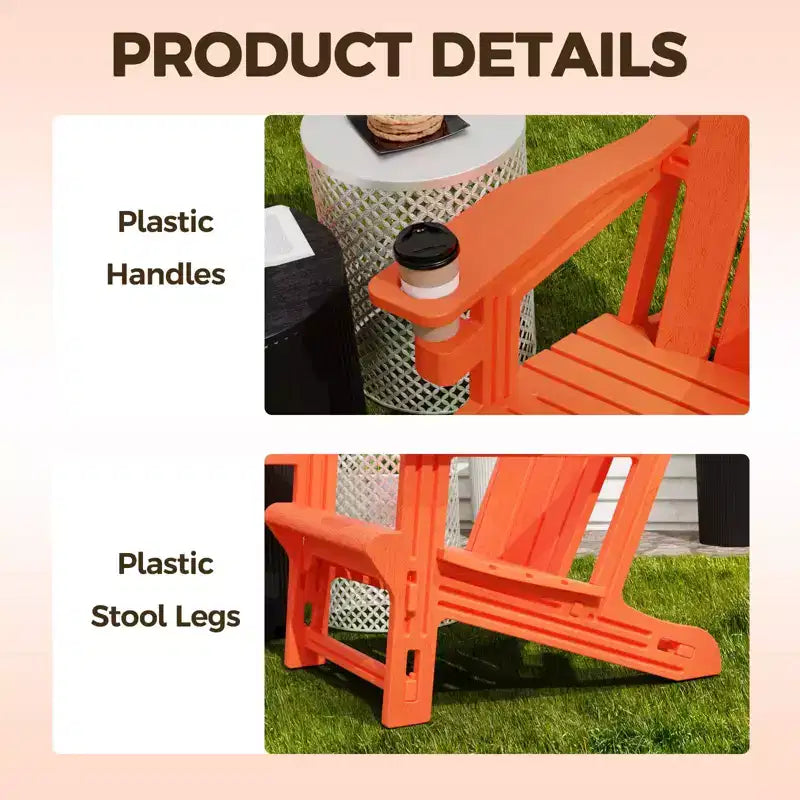 NAYSAYE Patio Chaise Lounge Adirondack Chair with Cup Holder Foldable Design for Outdoor Relaxation, 22.3*30*36.4