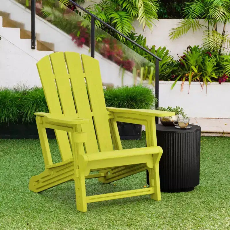NAYSAYE Patio Chaise Lounge Adirondack Chair with Cup Holder Foldable Design for Outdoor Relaxation, 22.3*30*36.4