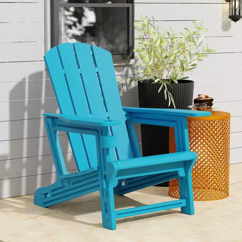 NAYSAYE Patio Chaise Lounge Adirondack Chair with Cup Holder Foldable Design for Outdoor Relaxation, 22.3*30*36.4