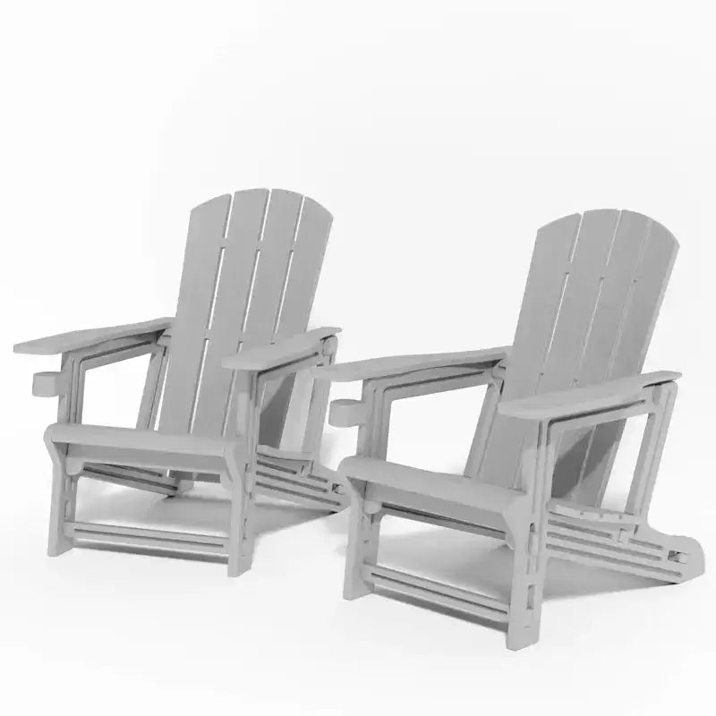 NAYSAYE Patio Chaise Lounge Adirondack Chair Set with Cup Holder Foldable Design for Outdoor Relaxation, 22.3*30*36.4