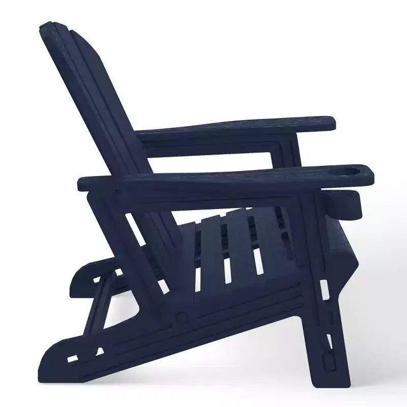 WestinTrends Azura 3-Piece HDPE Plastic Adirondack Patio Chairs With 18 Square Side Table Set