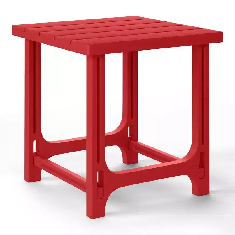 WestinTrends Azura 3-Piece HDPE Plastic Adirondack Patio Chairs With 18 Square Side Table Set
