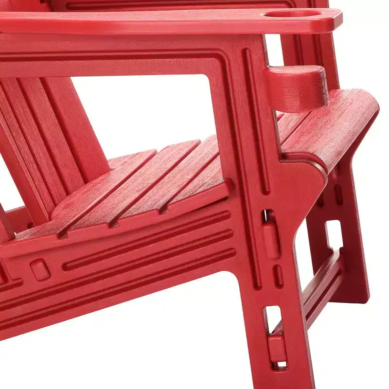 WestinTrends Azura 3-Piece HDPE Plastic Adirondack Patio Chairs With 18 Square Side Table Set