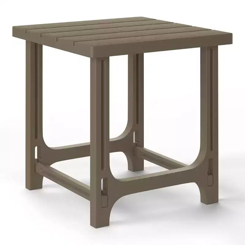 WestinTrends Azura 3-Piece HDPE Plastic Adirondack Patio Chairs With 18 Square Side Table Set