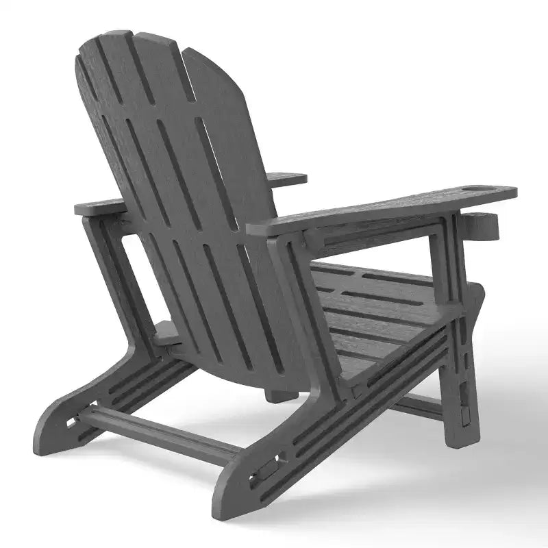WestinTrends Azura Tool-Free Assembly Outdoor Patio HDPE Plastic Adirondack Chair with Cup Holder (Set of 2), White