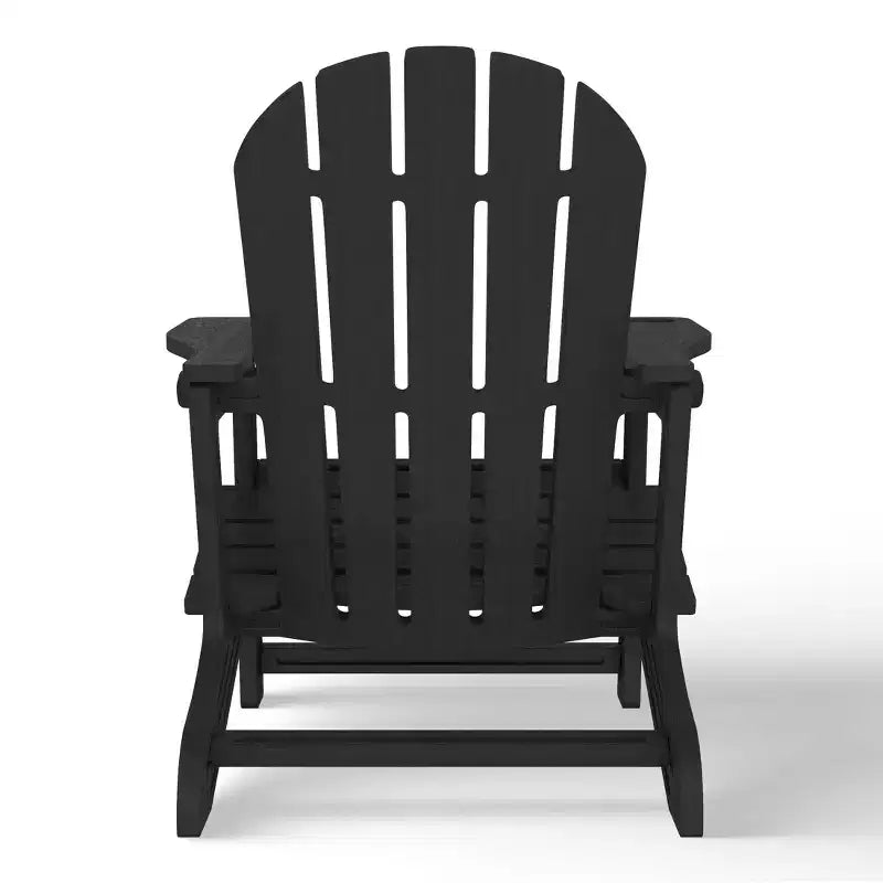 WestinTrends Azura Tool-Free Assembly Outdoor Patio HDPE Plastic Adirondack Chair with Cup Holder (Set of 2), White