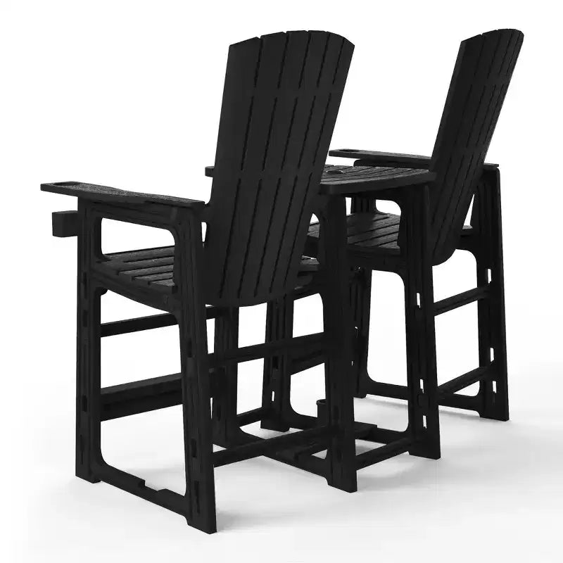 WestinTrends Azura Outdoor Tall Adirondack Chairs With Connecting Table Tray (Set of 2), White