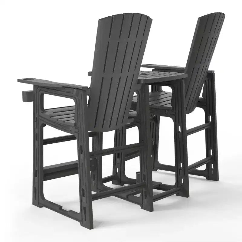 WestinTrends Azura Outdoor Tall Adirondack Chairs With Connecting Table Tray (Set of 2), White