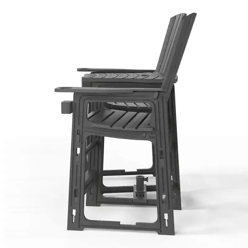 WestinTrends Azura Outdoor Tall Adirondack Chairs With Connecting Table Tray (Set of 2), White