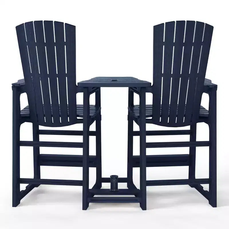 WestinTrends Azura Outdoor Tall Adirondack Chairs With Connecting Table Tray (Set of 2), White