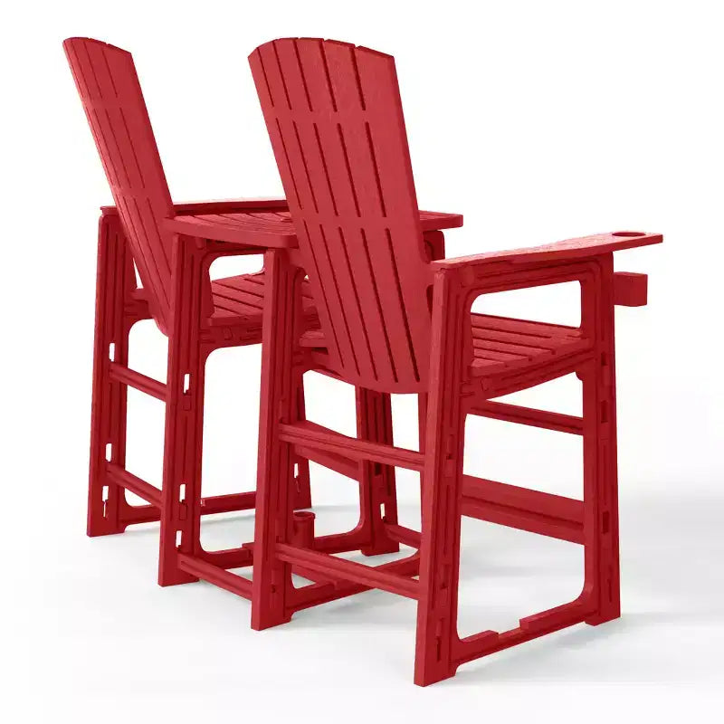 WestinTrends Azura Outdoor Tall Adirondack Chairs With Connecting Table Tray (Set of 2), White