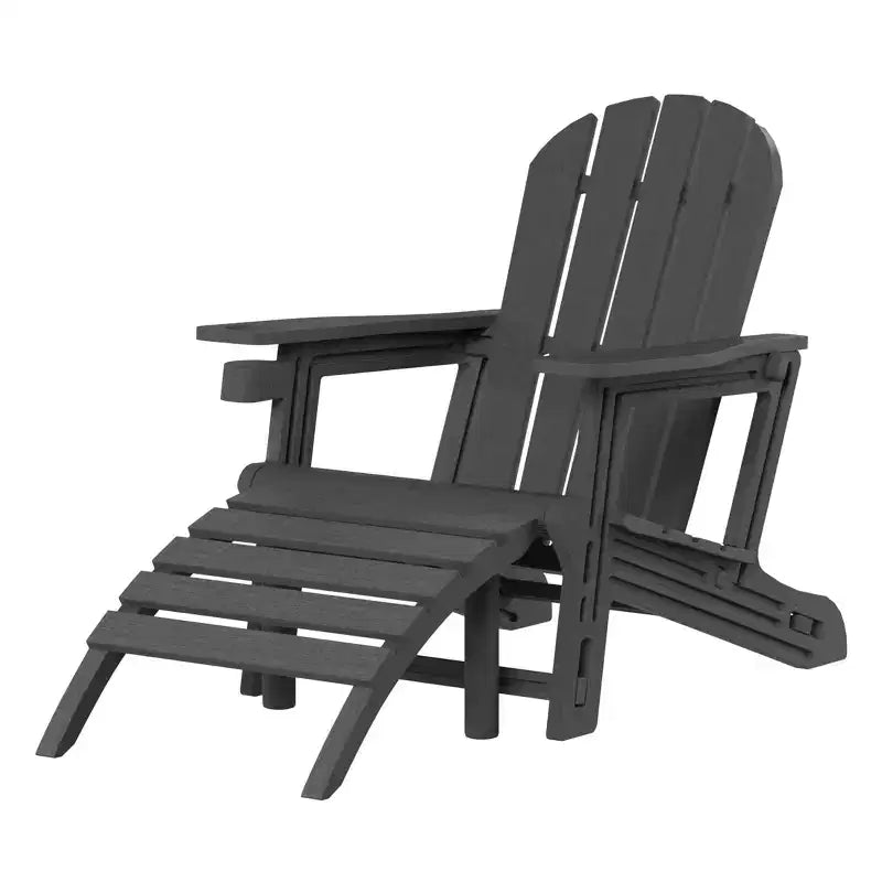 WestinTrends Azura No-Tools Outdoor HDPE Patio Adirondack Chair with Patio Ottoman