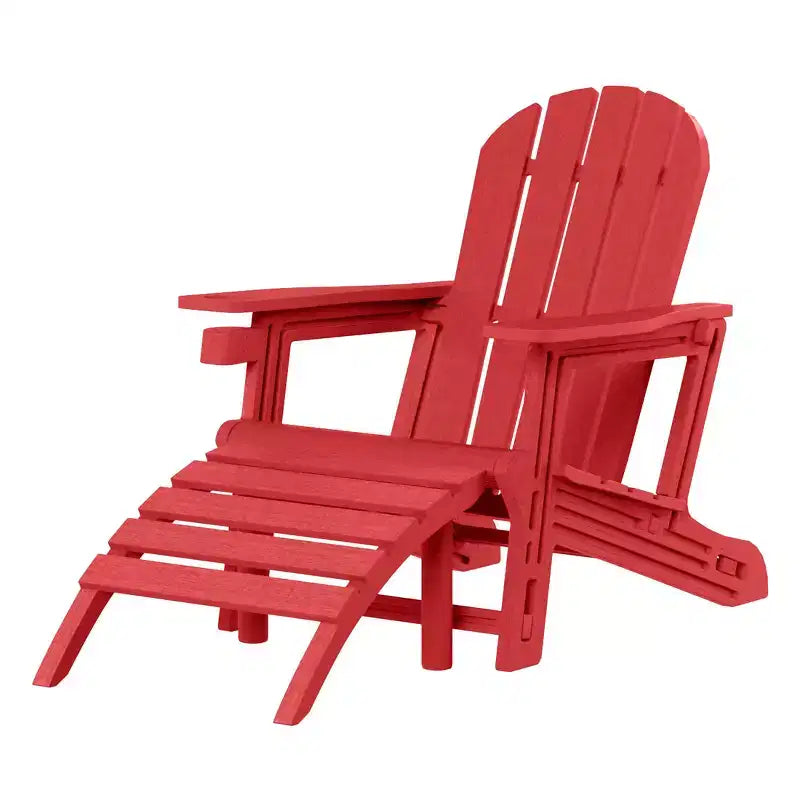 WestinTrends Azura No-Tools Outdoor HDPE Patio Adirondack Chair with Patio Ottoman