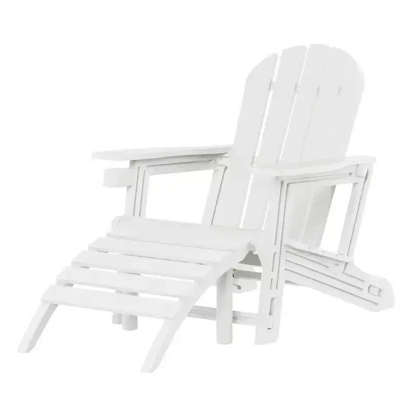 WestinTrends Azura No-Tools Outdoor HDPE Patio Adirondack Chair with Patio Ottoman