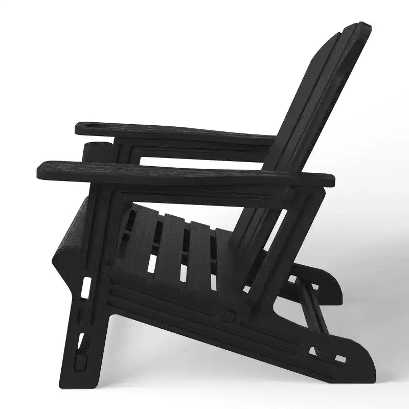 WestinTrends Azura Tool-Free Assembly Outdoor Patio HDPE Plastic Adirondack Chair with Cup Holder, White