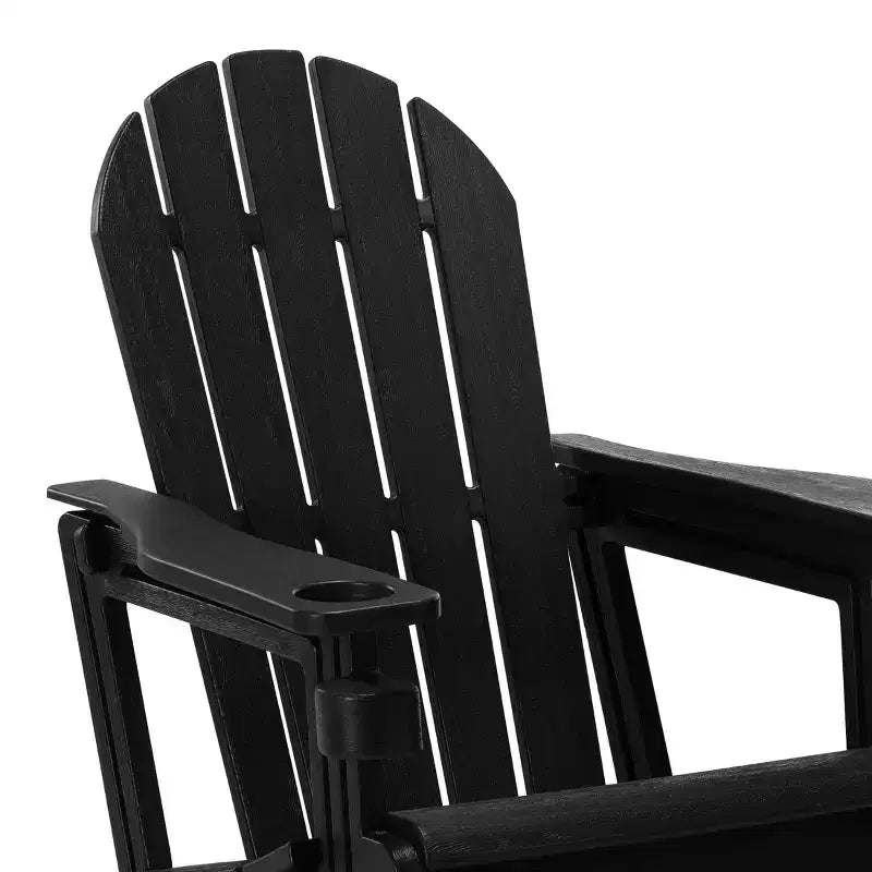 WestinTrends Azura Tool-Free Assembly Outdoor Patio HDPE Plastic Adirondack Chair with Cup Holder, White