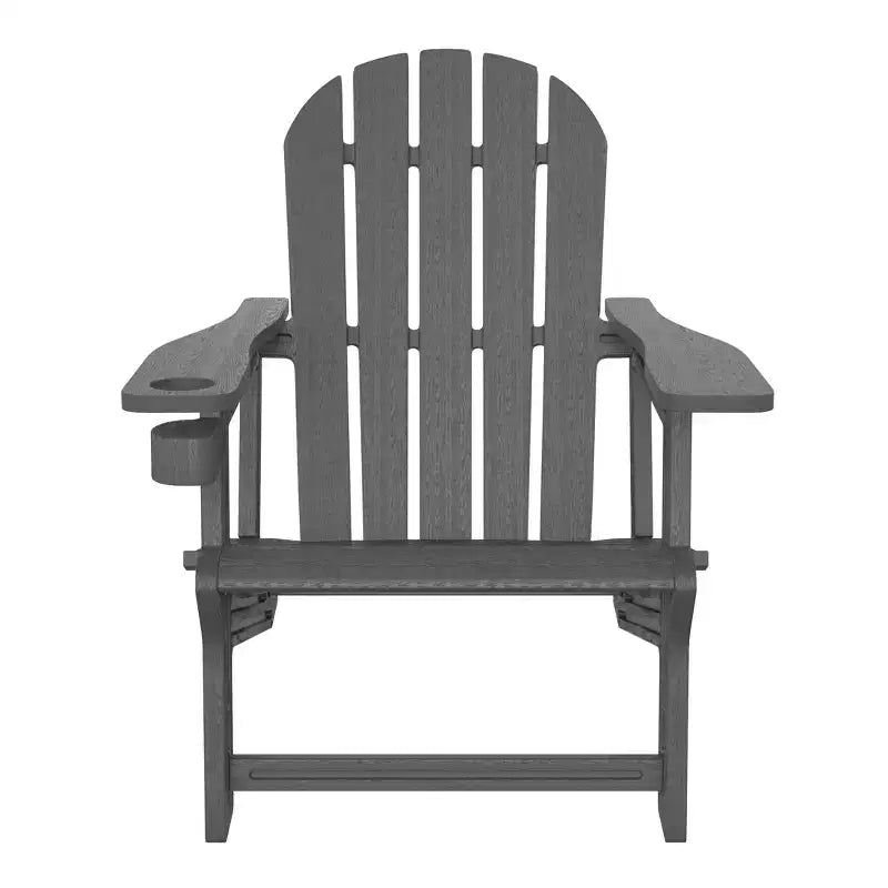 WestinTrends Azura Tool-Free Assembly Outdoor Patio HDPE Plastic Adirondack Chair with Cup Holder, White