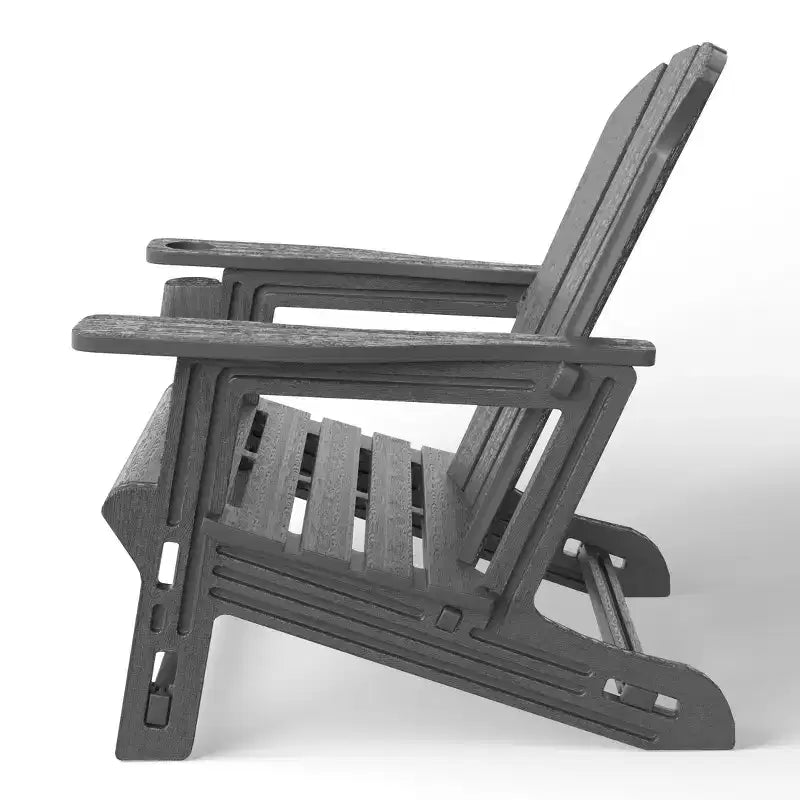 WestinTrends Azura Tool-Free Assembly Outdoor Patio HDPE Plastic Adirondack Chair with Cup Holder, White