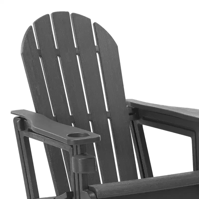 WestinTrends Azura Tool-Free Assembly Outdoor Patio HDPE Plastic Adirondack Chair with Cup Holder, White
