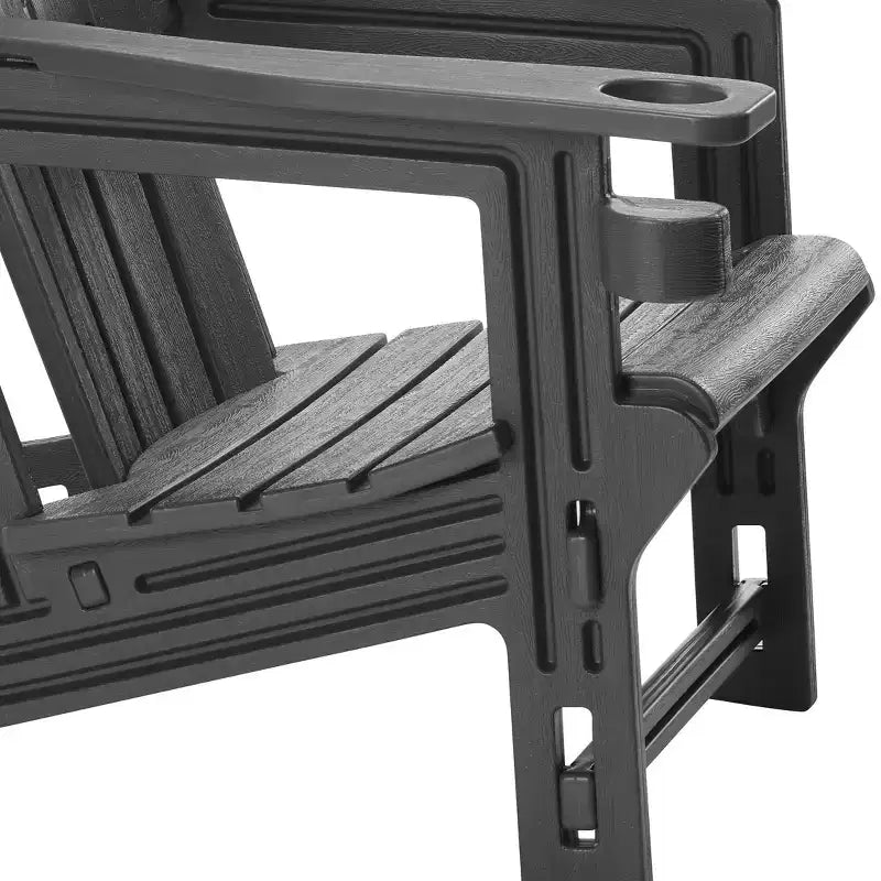 WestinTrends Azura Tool-Free Assembly Outdoor Patio HDPE Plastic Adirondack Chair with Cup Holder, White