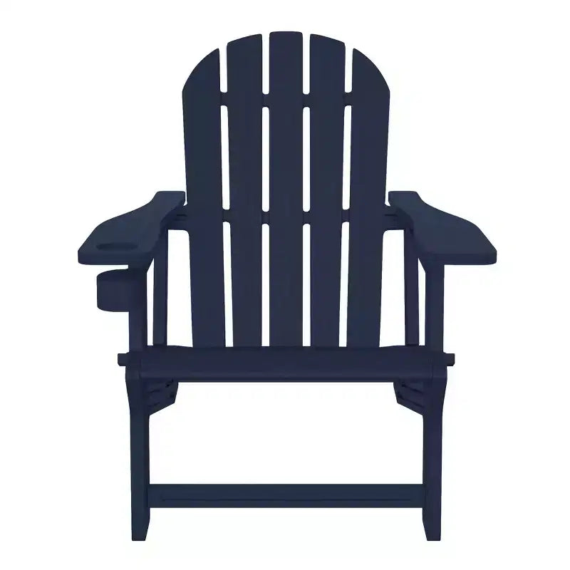 WestinTrends Azura Tool-Free Assembly Outdoor Patio HDPE Plastic Adirondack Chair with Cup Holder, White
