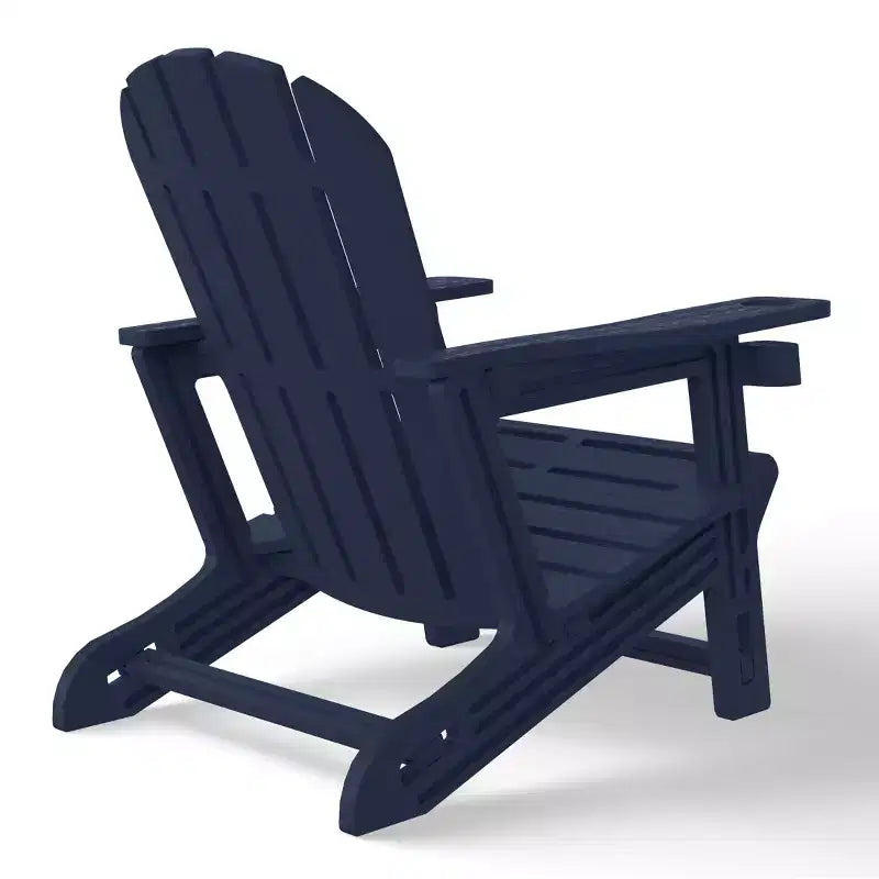 WestinTrends Azura Tool-Free Assembly Outdoor Patio HDPE Plastic Adirondack Chair with Cup Holder, White
