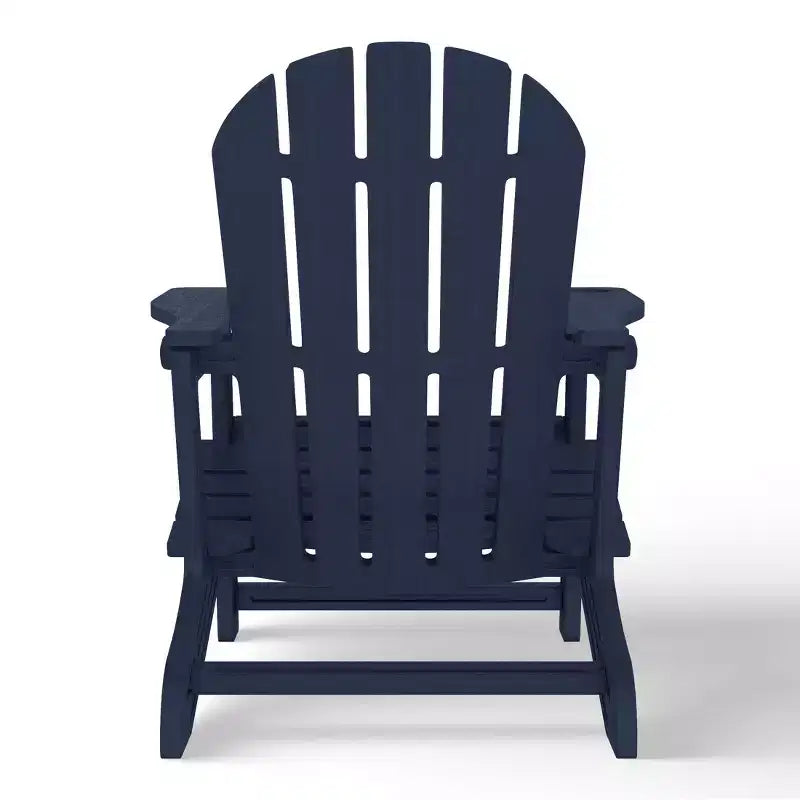 WestinTrends Azura Tool-Free Assembly Outdoor Patio HDPE Plastic Adirondack Chair with Cup Holder, White