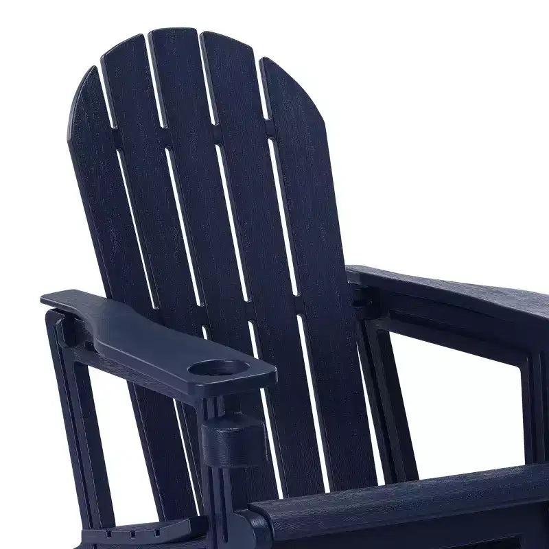 WestinTrends Azura Tool-Free Assembly Outdoor Patio HDPE Plastic Adirondack Chair with Cup Holder, White