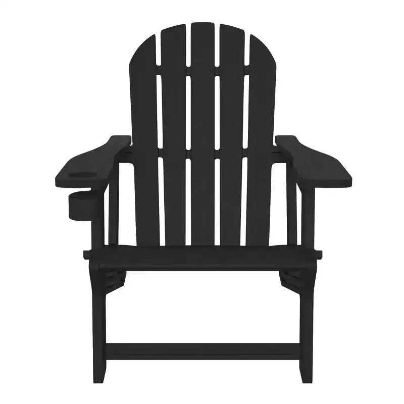 WestinTrends Azura Tool-Free Assembly Outdoor Patio HDPE Plastic Adirondack Chair with Cup Holder, White