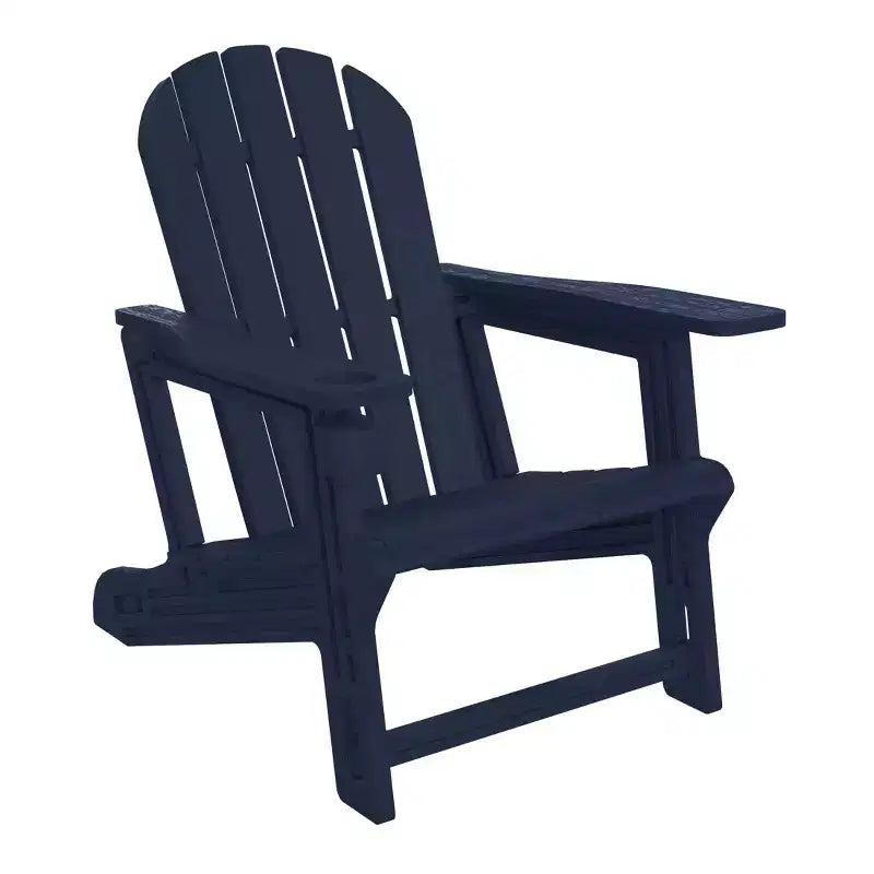 WestinTrends Azura Tool-Free Assembly Outdoor Patio HDPE Plastic Adirondack Chair with Cup Holder, White
