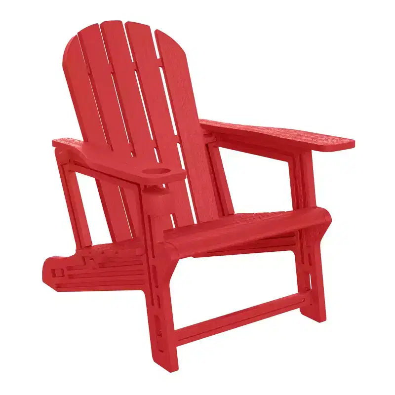 WestinTrends Azura Tool-Free Assembly Outdoor Patio HDPE Plastic Adirondack Chair with Cup Holder, White