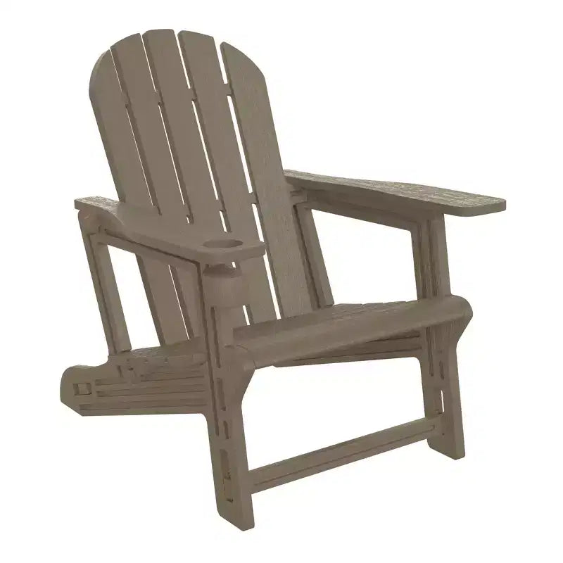 WestinTrends Azura Tool-Free Assembly Outdoor Patio HDPE Plastic Adirondack Chair with Cup Holder, White