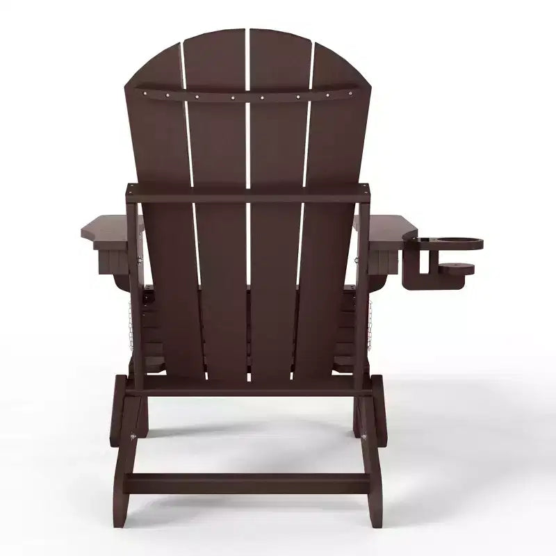 Chaise Adirondack pliante et réglable WestinTrends Malibu avec repose-pieds rétractable et porte-gobelet, Bois vieilli