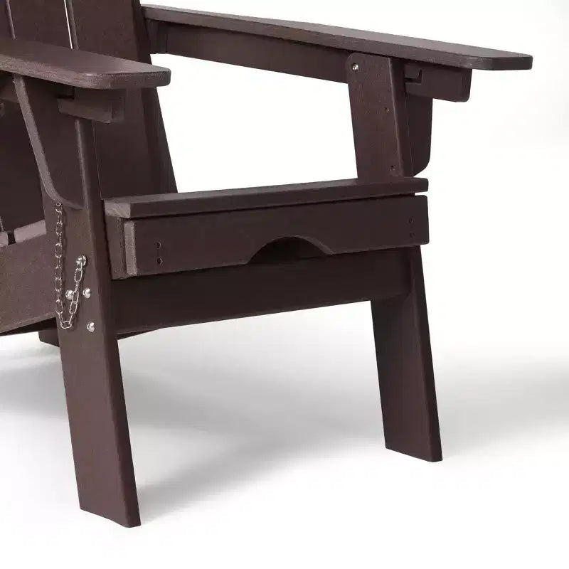 Chaise Adirondack pliante et réglable WestinTrends Malibu avec repose-pieds rétractable et porte-gobelet, Bois vieilli