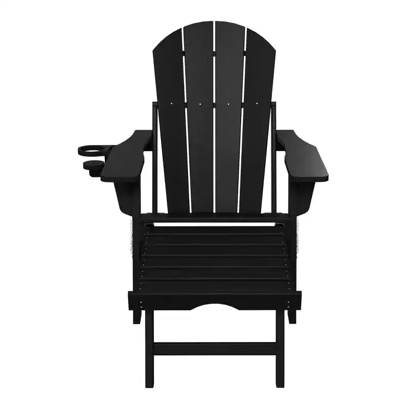 Chaise Adirondack pliante et réglable WestinTrends Malibu avec repose-pieds rétractable et porte-gobelet, Bois vieilli