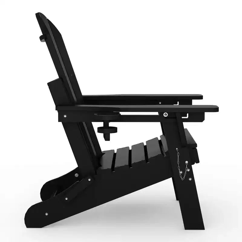 Chaise Adirondack pliante et réglable WestinTrends Malibu avec repose-pieds rétractable et porte-gobelet, Bois vieilli