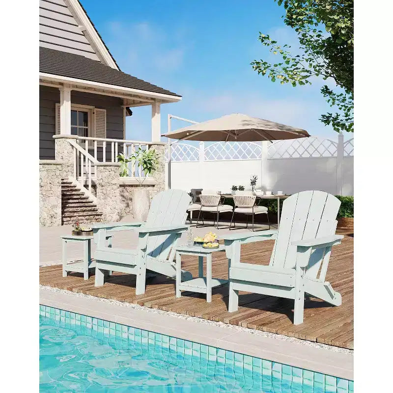 Chaises Adirondack Pliantes avec Dossier Allongé Ergonomique, Chaises Brasero en PEHD Résistant aux Intempéries, Chaise Longue d'Extérieur pour Patio, Jardin et Pelouse