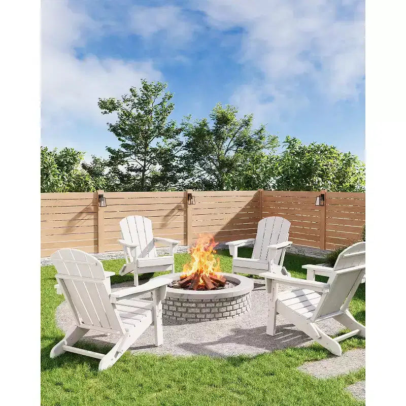 Chaises Adirondack Pliantes avec Dossier Allongé Ergonomique, Chaises Brasero en PEHD Résistant aux Intempéries, Chaise Longue d'Extérieur pour Patio, Jardin et Pelouse