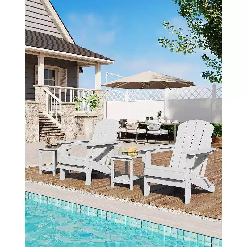Chaises Adirondack Pliantes avec Dossier Allongé Ergonomique, Chaises Brasero en PEHD Résistant aux Intempéries, Chaise Longue d'Extérieur pour Patio, Jardin et Pelouse