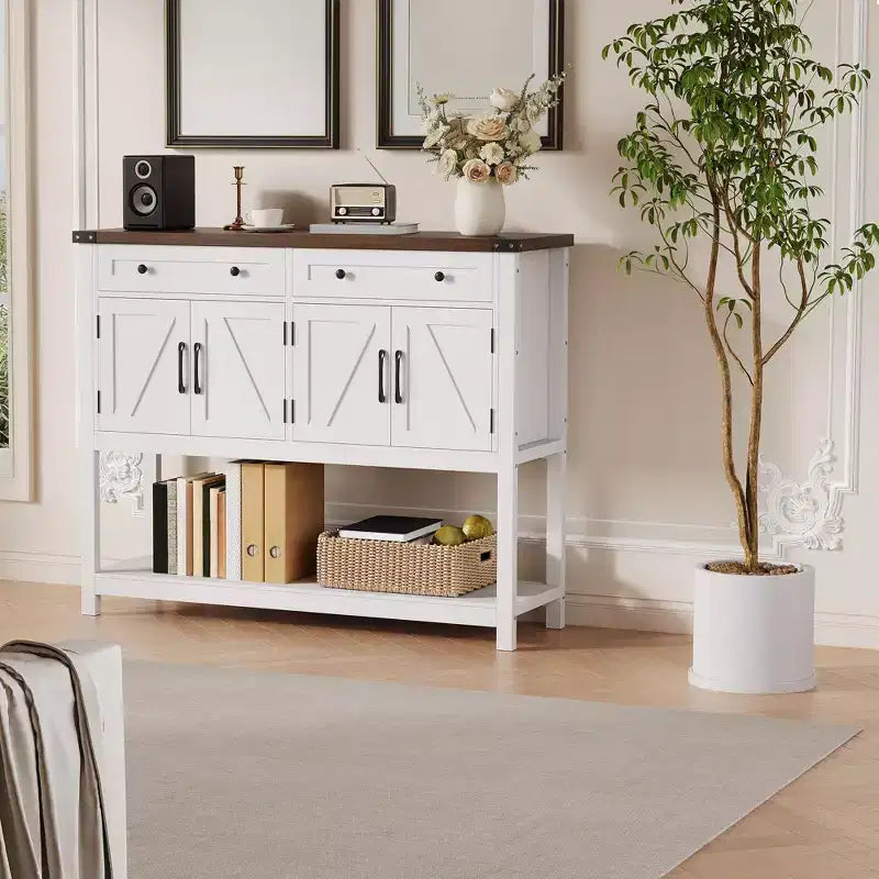 Credenza a buffet da 47 pollici con cassetti e ante scorrevoli