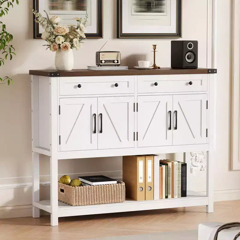 Credenza a buffet da 47 pollici con cassetti e ante scorrevoli