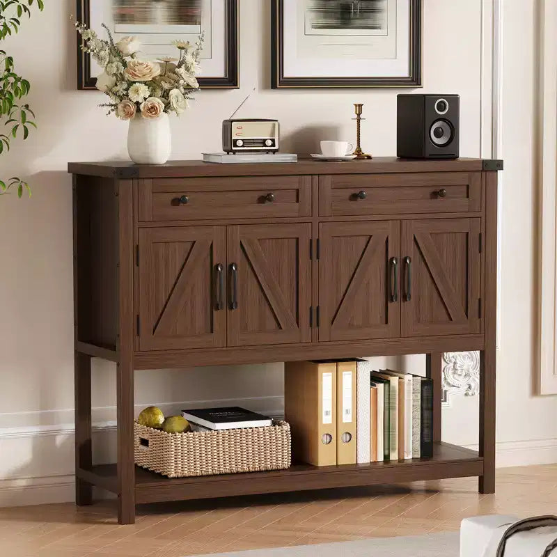 Credenza a buffet da 47 pollici con cassetti e ante scorrevoli