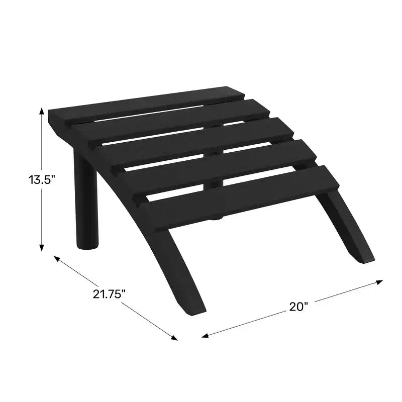 WestinTrends Azura Outdoor Patio HDPE Adirondack Ottoman Footrest