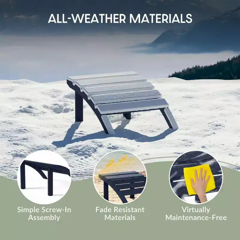WestinTrends Azura Outdoor Patio HDPE Adirondack Ottoman Footrest