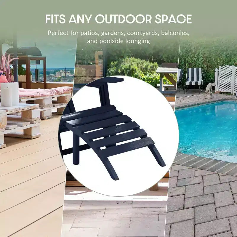 WestinTrends Azura Outdoor Patio HDPE Adirondack Ottoman Footrest