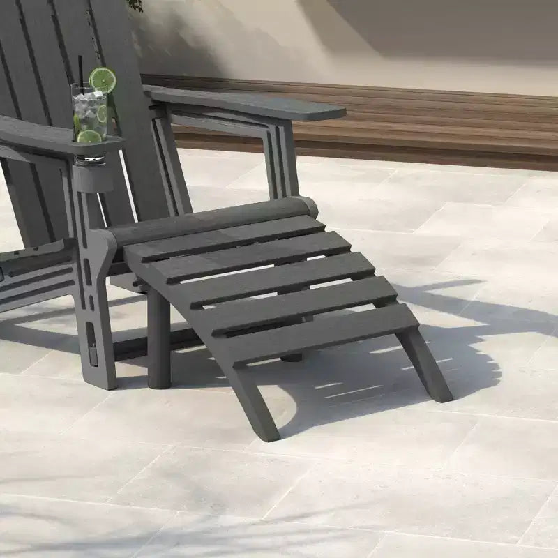 WestinTrends Azura Outdoor Patio HDPE Adirondack Ottoman Footrest
