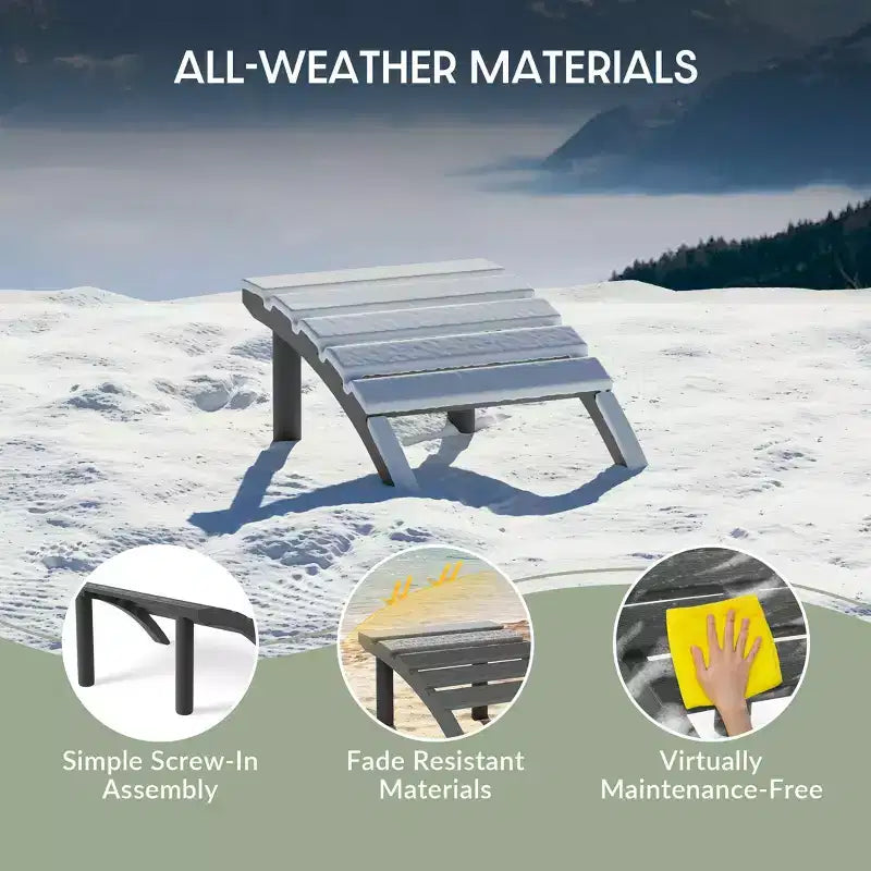 WestinTrends Azura Outdoor Patio HDPE Adirondack Ottoman Footrest